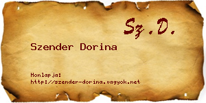 Szender Dorina névjegykártya